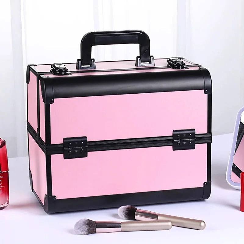 NEW Arrivals 8 Colors Make-Up Train Case Aluminum Alloy Case Pedicure Tool Box with Handle Cosmetic Box Portable Makeup Case Organizer