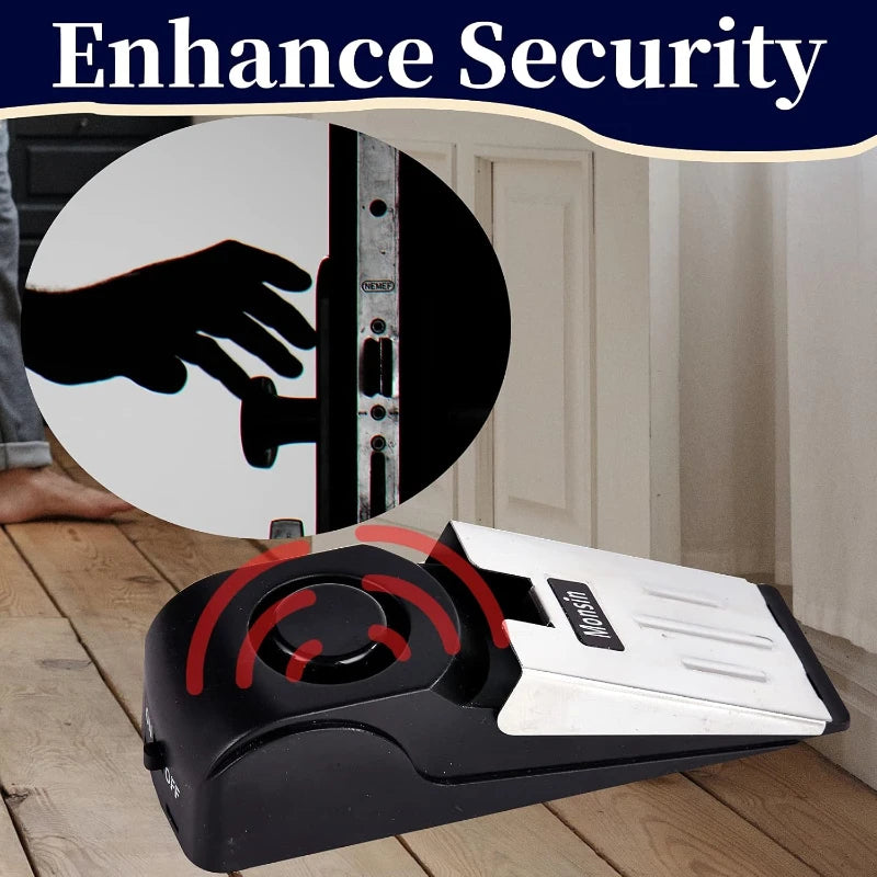 NEW Arrivals 2PCS Set 125dB Door Arrester Alarm Household Safety Protection Anti-Theft Burglary Alarm System, Door Gap Door Gear Used for Hotel Women Living Alone Home Office Security Supplies