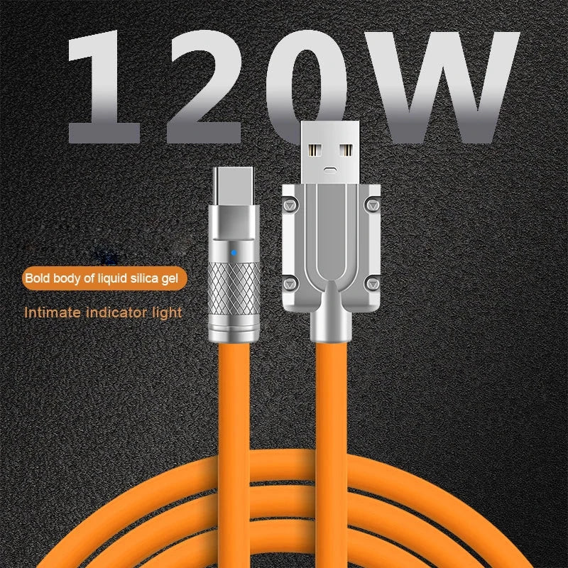 NEW Arrivals 3PCS Set 120W Super Fast Charge Type-C Liquid Silicone Cable Quick Charge USB C Lines For Xiaomi Huawei Samsung USB Phone Data Wire