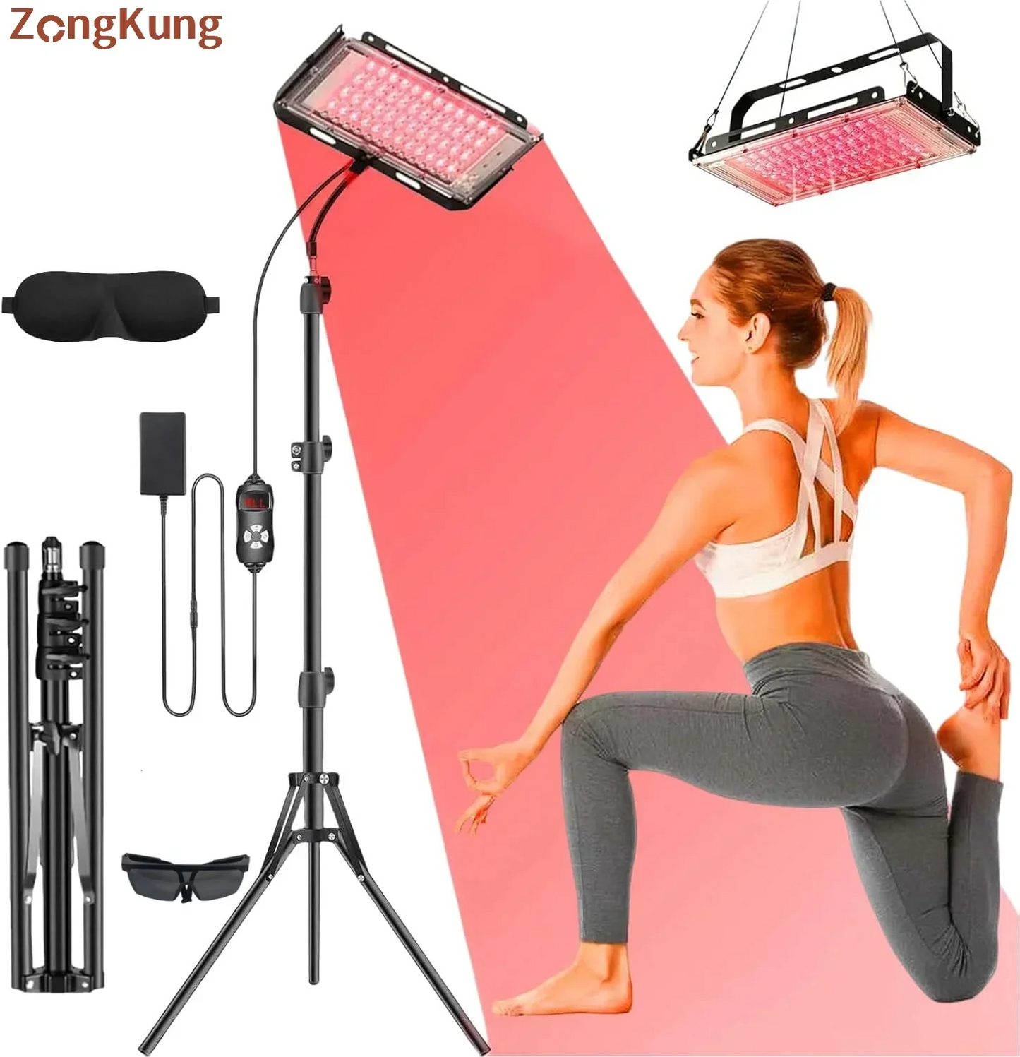 NEW Arrivals Red Light Lamp with Bracket, 96 LEDs 660nm and 850nm Near Infrared Light Therapeutic Devices for Body Pain Relief and Skin Care Supplies