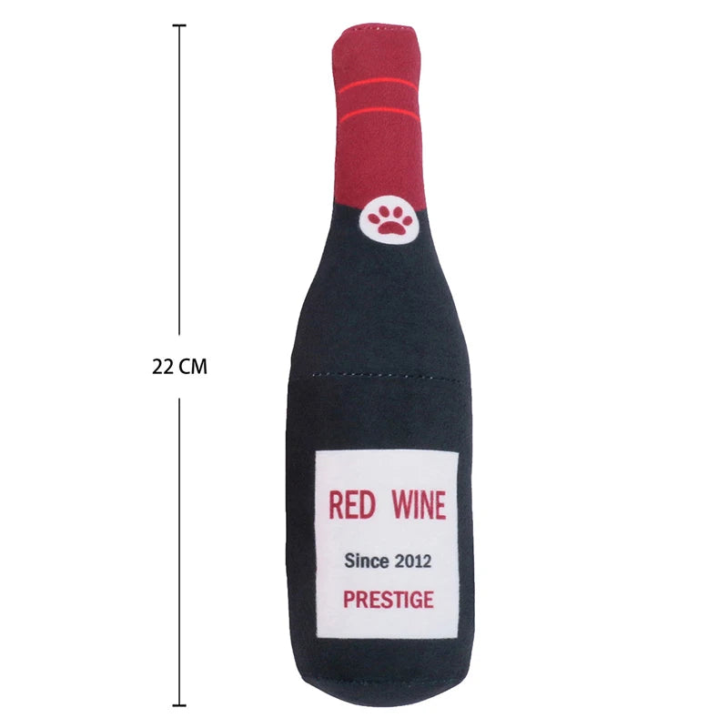 NEW Arrivals Creative Beer Champagne Vodka Bottle Shaped Plush Dog Squeaky Toys Soft Small Large Dog Interactive Bite-Resistant Clean Chew Toy Pet Accessories