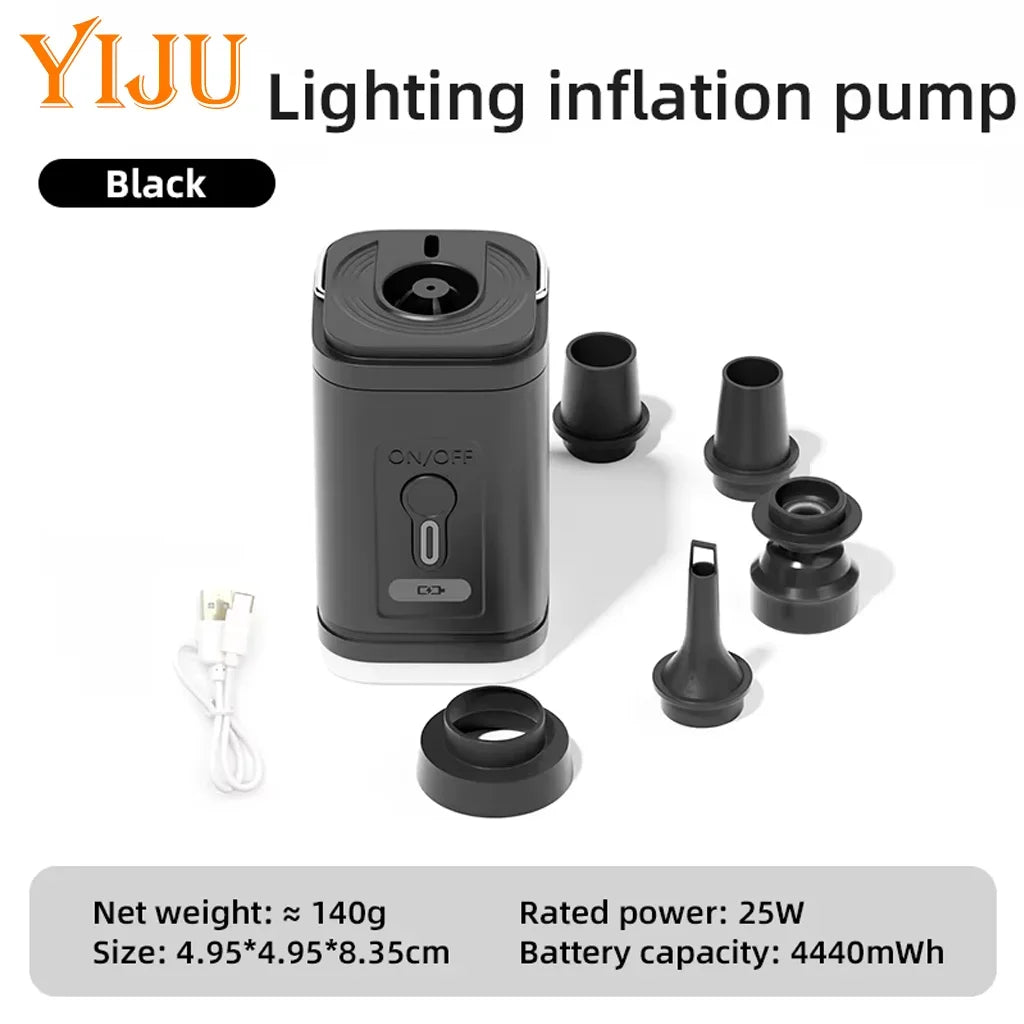 NEW Arrivals Mini Portable Air Pump with 1200mAh Battery USB Rechargeable to Inflate Deflate for Pool Float, Air Bed, Vacuum Storage Bag Home Outdoor Camping Beach Multi-Functions Air Pump