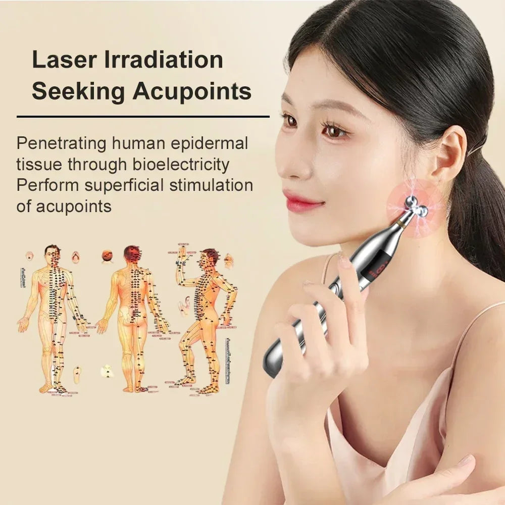 NEW Arrivals Electric Meridian Acupuncture Pen Set Electronic Laser Pointer Physiotherapy Acupressure Relax Tens EMS Pulse Vibrators Relaxing Massage Pens Health Care Supplies