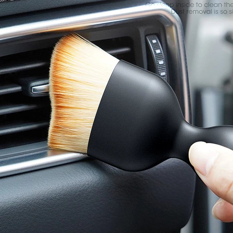 NEW Arrivals 2PCS Set Car Air Vent Cleaning Soft Brush with Casing Car Interior Cleaning Tool Artificial Car Brush Car Crevice Dusting Car Detailing