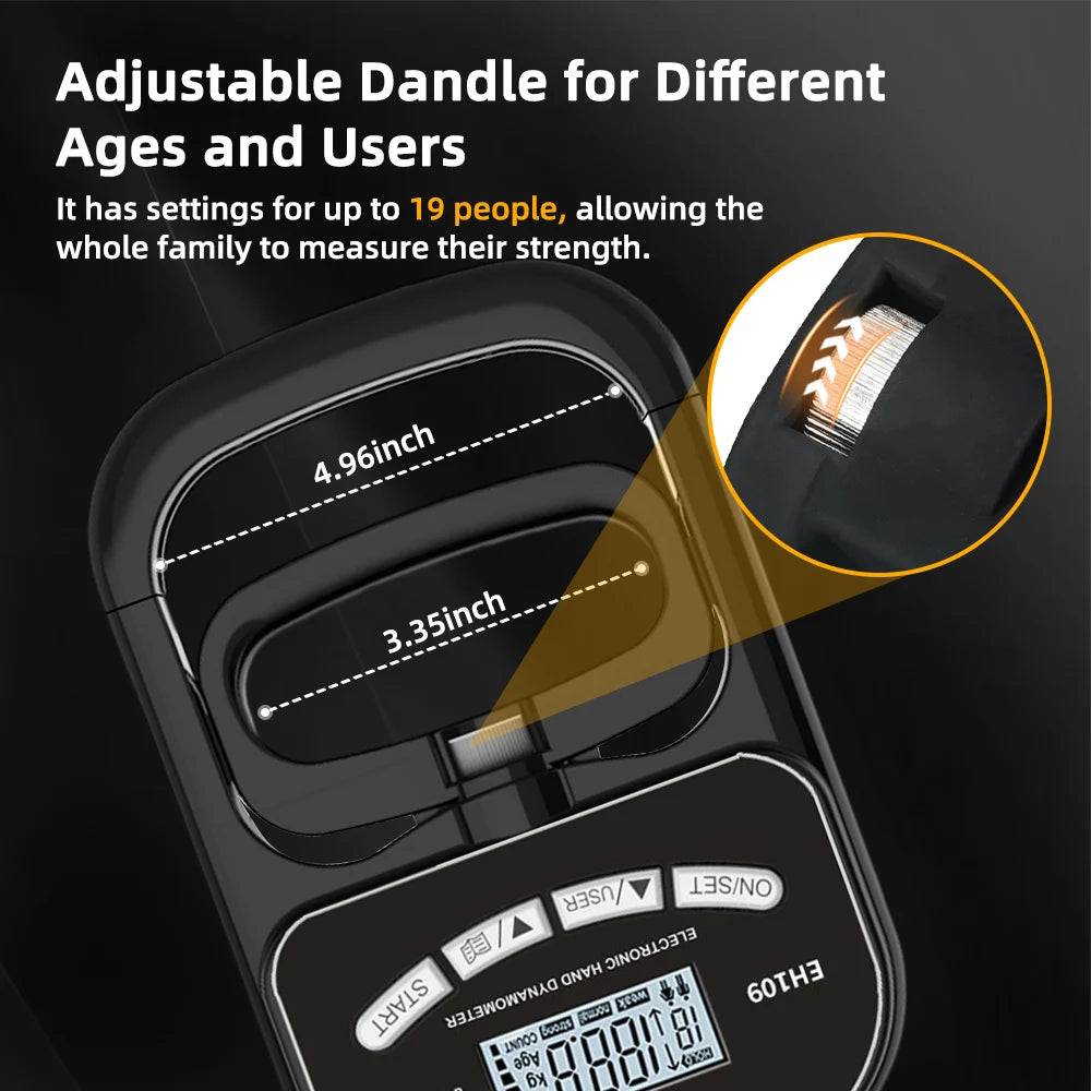 NEW Arrivals Electronic Grip Strength Tester 265Lbs/120Kg Digital Hand Dynamometer Grip Strength Meter USB LCD Screen Hand Grip Dynamometer Sports Accessories