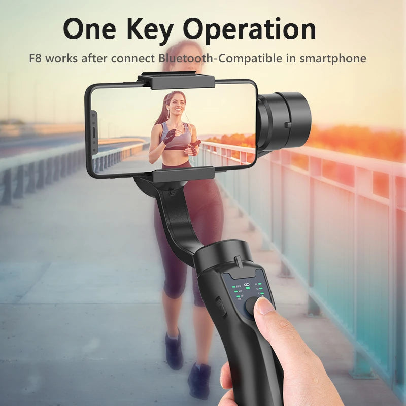 F8 Handheld 3-Axis Gimbal Phone Holder Anti Shake Live Streaming Video Record Stabilizer for Xiaomi iPhone Cellphone Smartphone Products Electronics Supplies
