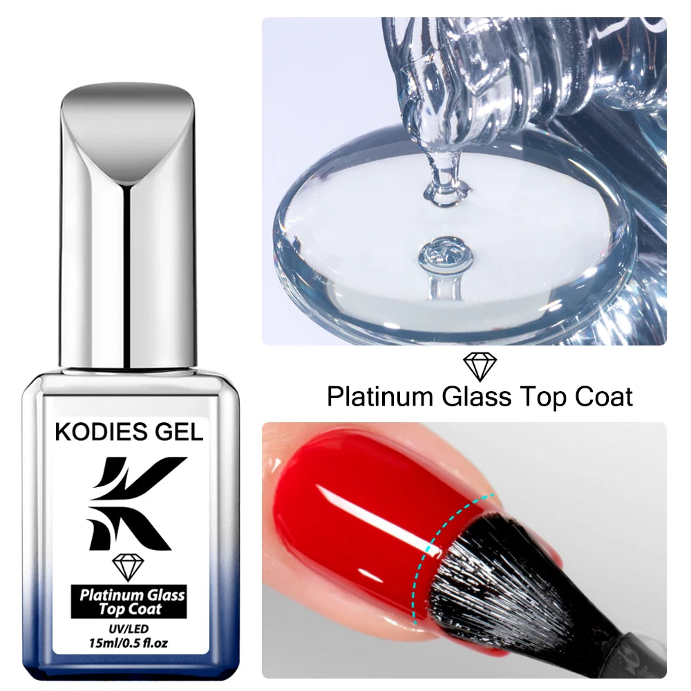 NEW Arrivals 4 in 1 Diamond Mix Korean Keratin GEL Super Shine Top Coat No Wipe Gel Nail Polish 15ML Semi Permanent UV High Glossy Gel Finish Sealer Manicure Topcoat Ladies Girls Cosmetic Accessories