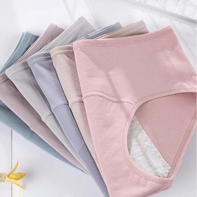 3PCS/Set Women's Menstrual Briefs Panties Large Flow Postpartum Water Absorption Leak Proof Waterproof Briefs Women's Pure Cotton Menstrual Panties Set Women Underwear Clothing Period Hygiene Lingerie Health Care Supplies