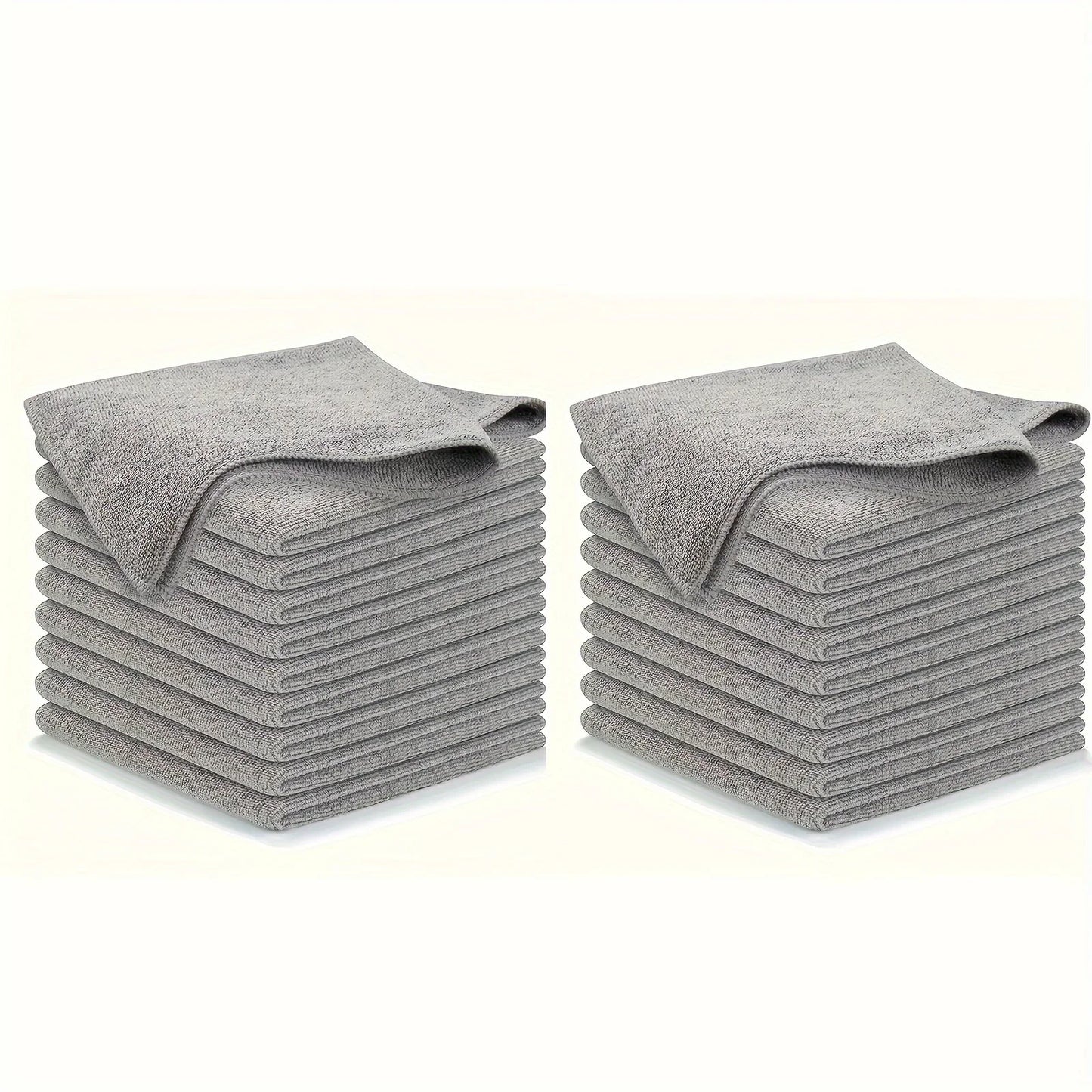 NEW 10PCS Set Ultra-fine Fiber Kitchen Towels, Absorbent Cleaning Cloths, Soft & Stain-Removing, Light Gray
