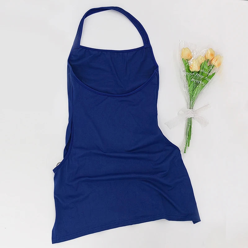 NEW Arrivals 6 Colors Summer Sexy Halter Mini Dress Y2K Women Sleeveless Strap Streetwear Backless Split Black Dress Party Elegant A-LINE New Dresses Evening Party Night Clubwear Mini Dress