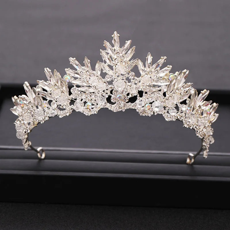Low-Price Sales are Limited Luxury Wedding Crown Gold Silver Color Rhinestone Crystal Diadem Queen Crown Princess Tiaras Bridal Hair Jewelry Party Hair Accessories Girls Ladies Luxury Jewelry Fashion Accessories Supplies