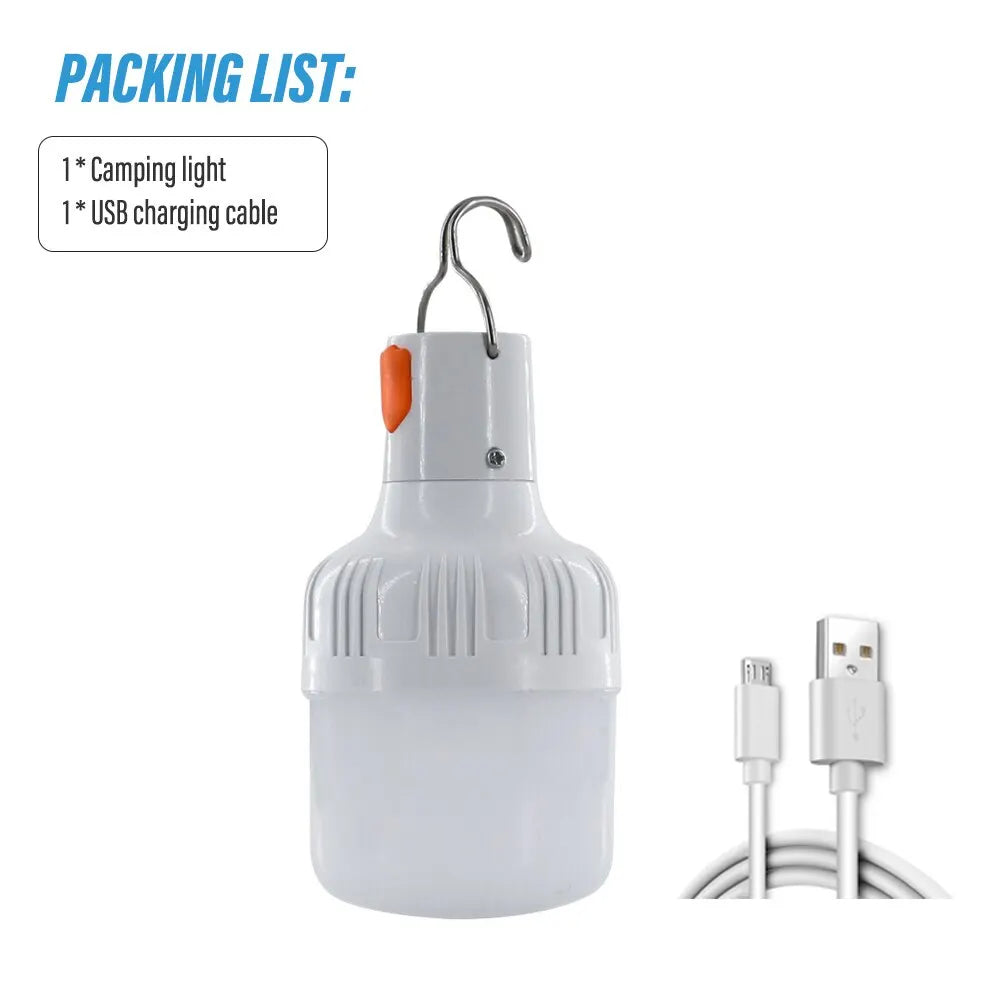 NEW Arrivals Outdoor USB Rechargeable LED Lamp Bulbs High Brightness Emergency Light Hook Up Camping Fishing Portable Lantern Night Lights