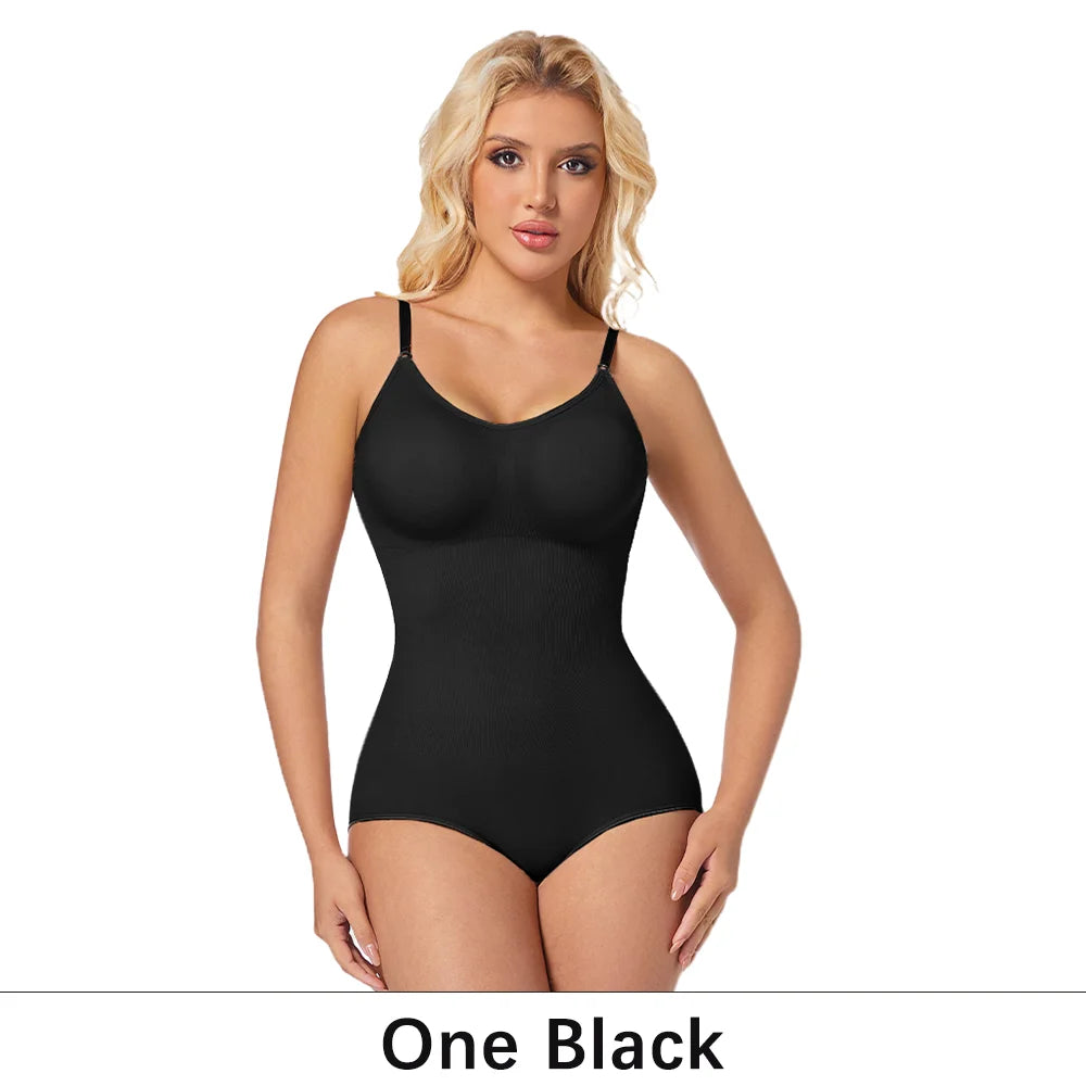 NEW Arrivals 2PCS Set S-2XL Slimming Shapewear Removable Bra Pads Bodysuit Body Shaper Women Seamless Tummy Control Slimming Sheath Flat Belly for Underwear
