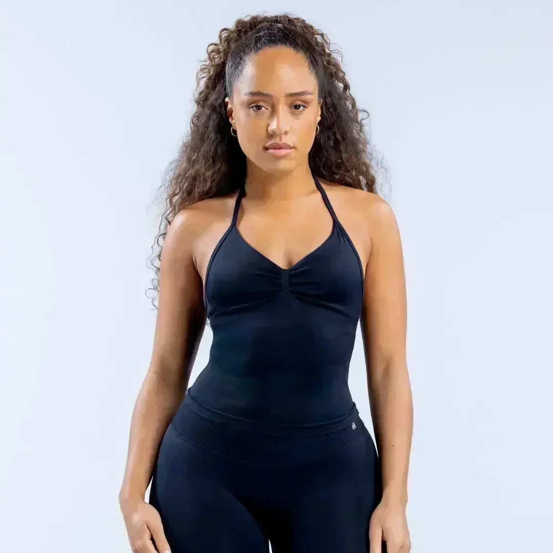 NEW Arrivals 2PCS Set 10 Colors Padded Sleeveless T-Shirt with Halter Collar Hip Pants Summer Sportswear Women Fitness Yoga Pilates Suit Outdoor Hiking Running Sports Clothes