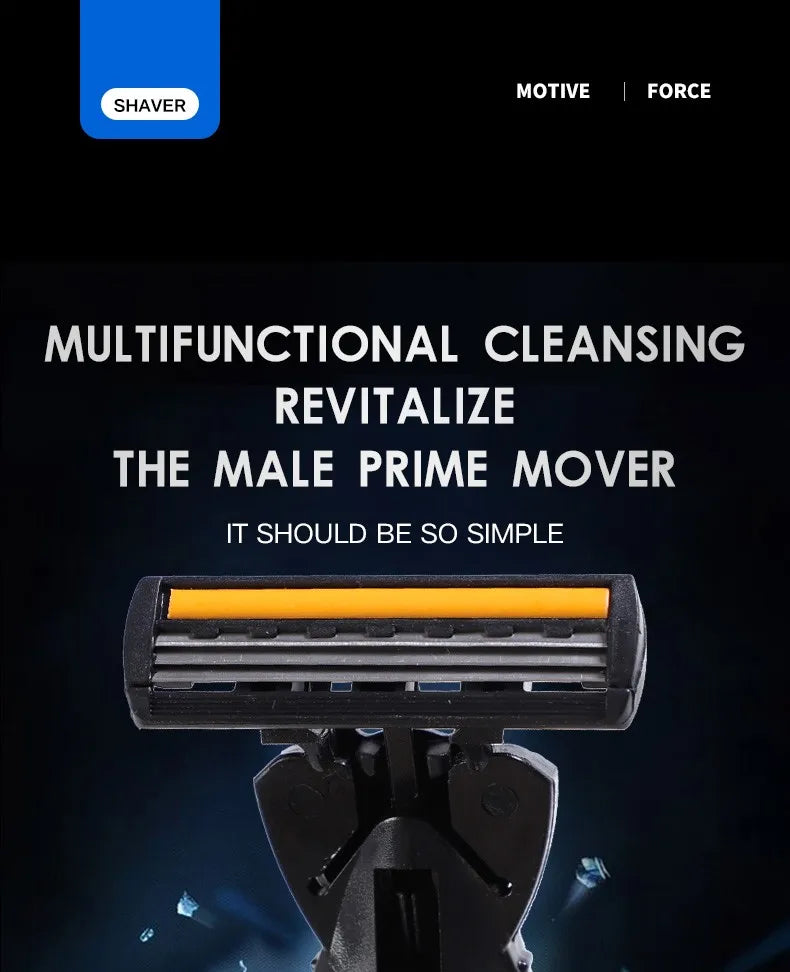 NEW Arrivals Shaver Brand New Design Men Razor Shaving Three Layer Shaver Reusable Razor Imported Blade Multi Tool Head Change Set