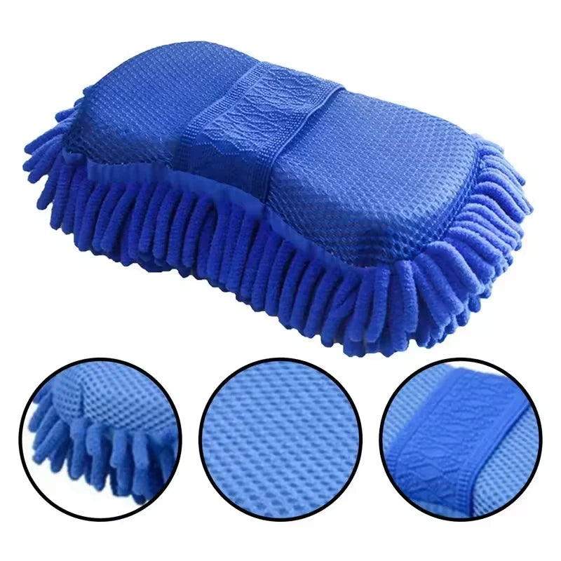 NEW Arrivals 2PCS Set Car Wash Glove Microfiber Chenille Car Wash Sponge Free Care Washing Detailing Brush Pad Multifunction Auto Cleaning Tool Car Supplies