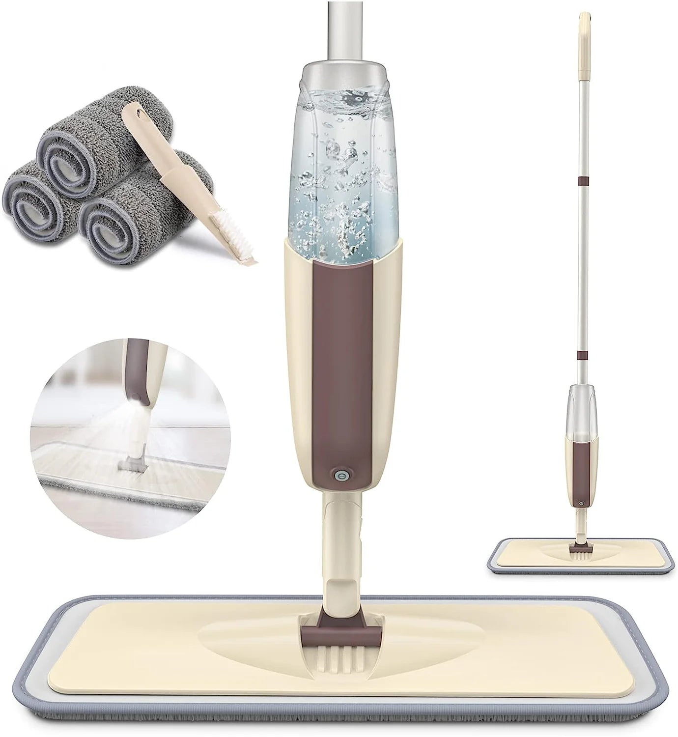 NEW Arrivals Spray Mop Broom Set + 4 Cloths Set Magic Flat Mops for Floor Home Cleaning Tool Brooms Household with Reusable Microfiber Pads Rotating Mop Home Appliances