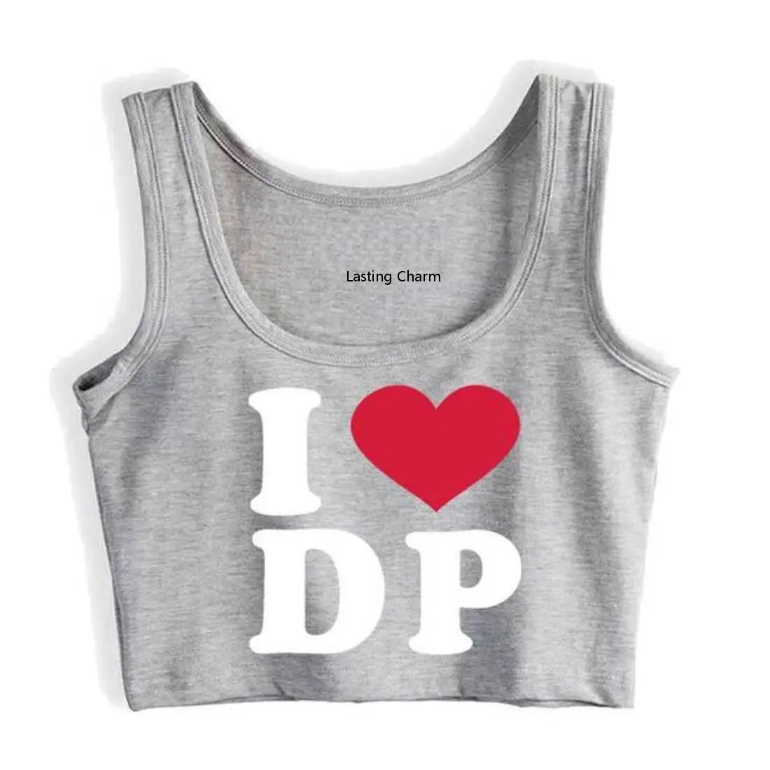 NEW Arrivals S-2XL 3 Colors I Love DP Design Sexy Slim Fit Crop Top Hot Wife Funny Naughty Flirting Tank Tops Women's Cotton Sports Fitness Training Camisole