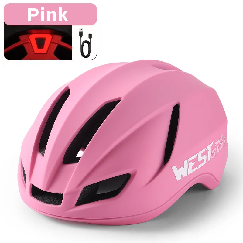 NEW Arrivals 14 Colors Bicycle Helmet Lightweight LED Lights Pneumatic Bike Helmet Men Women MTB Mountain Road Ciclismo Cycling Helmets Safety Cap Sports Cycling Accessories