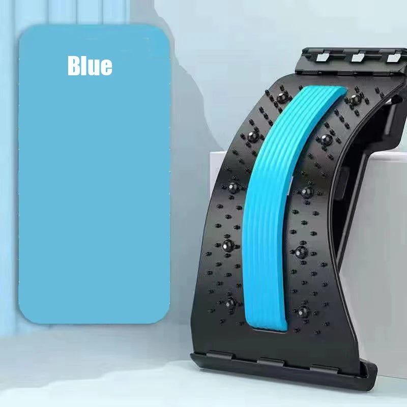 NEW Arrivals Blue/Pink Color Back Magnetic Massager Stretcher Equipment Massage Tools Massage Magic Stretch Fitness Lumbar Support Relaxation Spine Pain Relief Home Sports Supplies