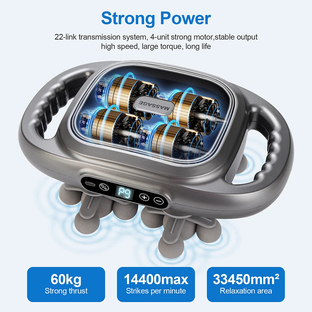 NEW Arrivals 22-Head Fascia Gun High-Frequency Vibration Body Massage Gun Back and Waist Massager Neck Shoulder Massager Muscle Massage Relaxation Accessories Health Care Supplies