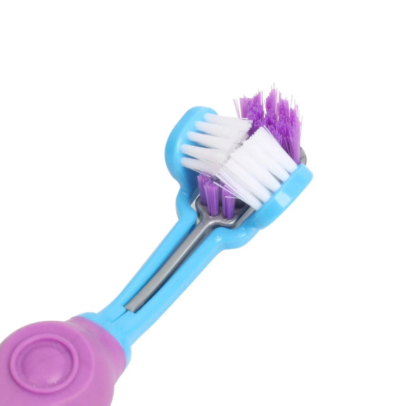 NEW Three Sided 5 Colors Pet Toothbrush Multi-Angle Toothbrush Cleaning Dog Cat Brush Bad Breath Pet Dental Care Cat Cleaning Mouth Hygiene Accessories Pets Supplies
