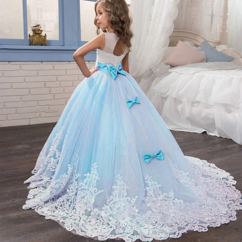Luxury Summer Wedding Birthday Evening Party Girls Dress Long Bridesmaid Kids Dresses For Girls Children Princess Dress Party Wedding Dress 3/14 Years Old Children Luxury Fashion Apparel Supplies