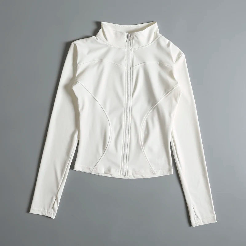 NEW Arrivals S-2XL 5 Colors Women Zip Fitness Yoga Shirt Long Sleeve Sports Jacket Gym Top Activewear Running Coats Workout Clothes Woman Sports Apparel Supplies