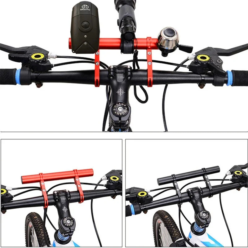 NEW 30cm Bicycle Handlebar Extended Bracket MTB Headlight Mount Extended Bar Road Mountain Bike Handlebar Extender Rack Parts Cycling Accessories