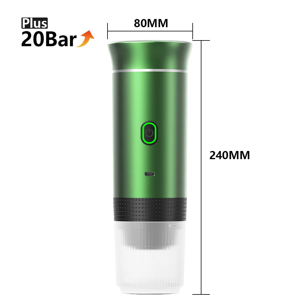 Wireless Electric Portable Espresso Coffee Machine for Car & Home Camping Beach Picnic Coffee Maker 3-in-1 Set Capsule Powder Travel Coffee Maker