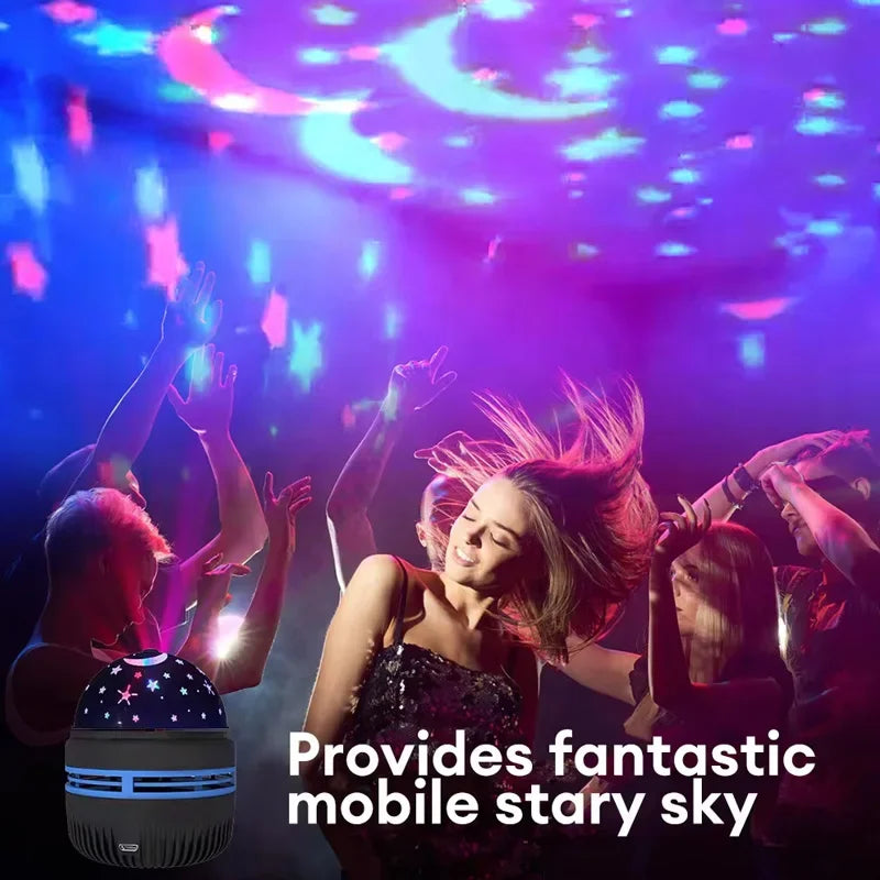 NEW Arrivals LED Starry Sky Night Lights USB Rotating Projector Lamp Magic Ball Moon Star Christmas Lights Home Room Atmosphere Decorations