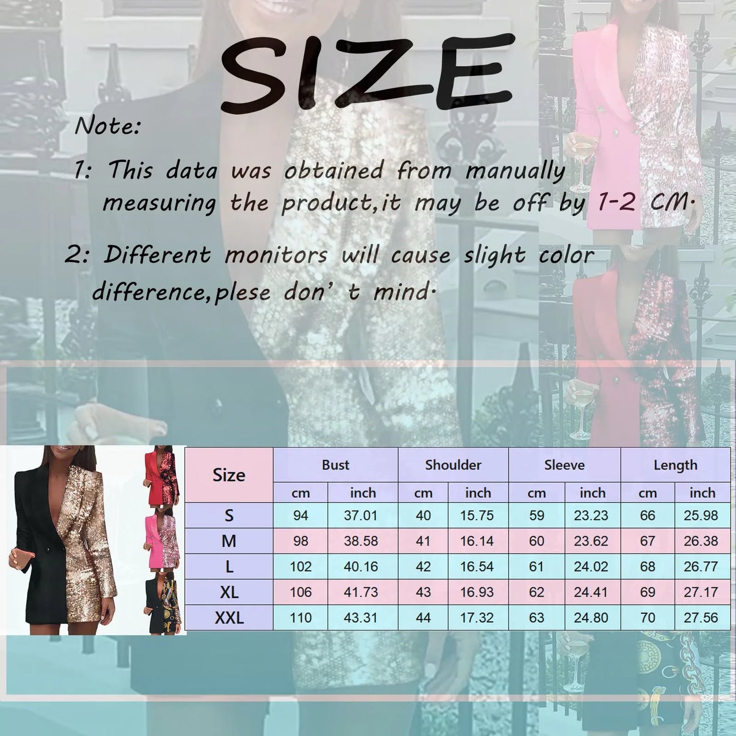 NEW Luxury Gold/Red/White/Black Office Ladies Sequin Evening Blazer Dress Color Block Patchwork Long Sleeve Blazer Dress for Women Double Breasted Lapel Night Party Business Dinner Dress Girls Ladies Luxury Fashion Clothing