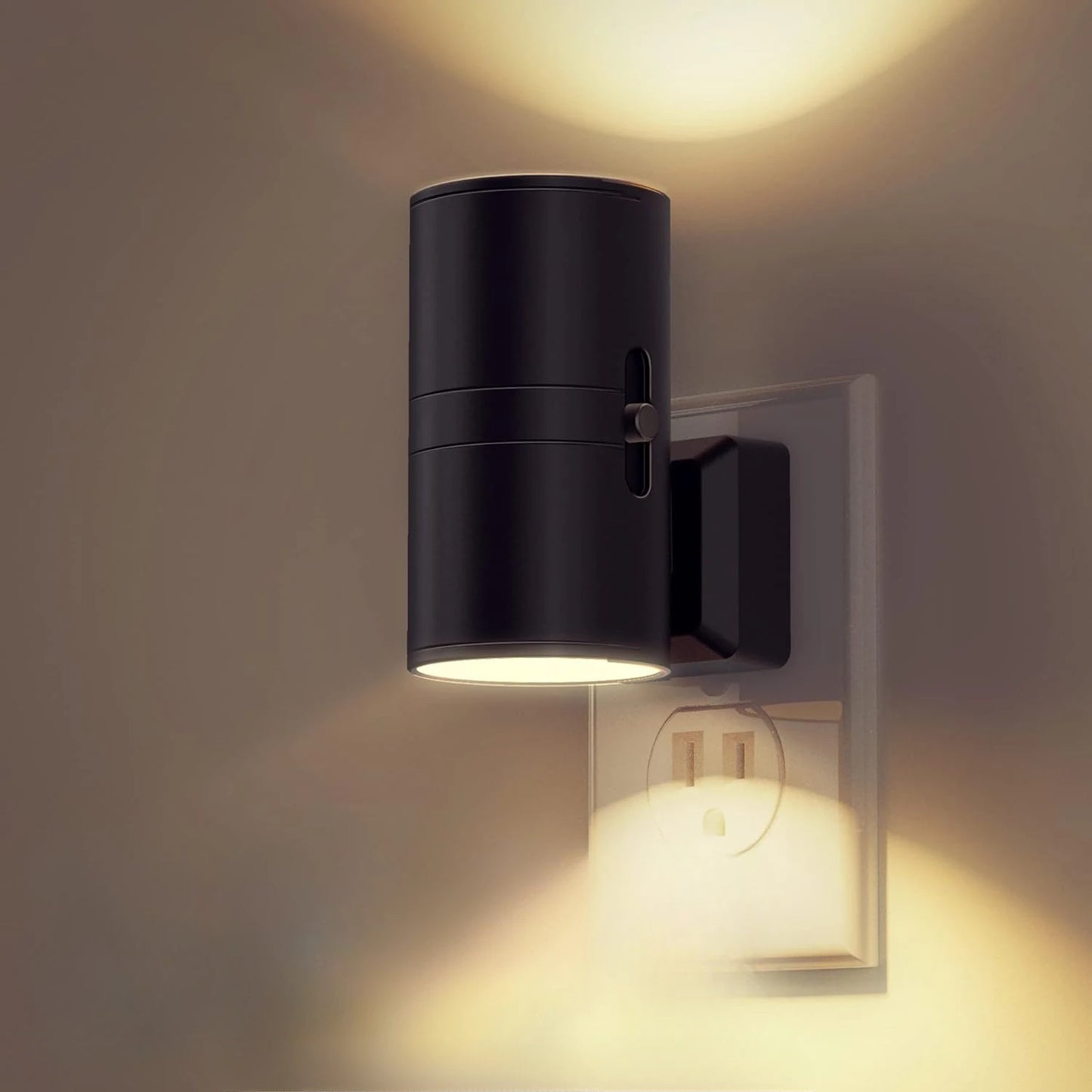 NEW Cylindrical RGB LED Night Light Plug in Modern Wall Lamp Sensor Adjustable Brightness Dimmable Night Lights for Hallway Bedroom