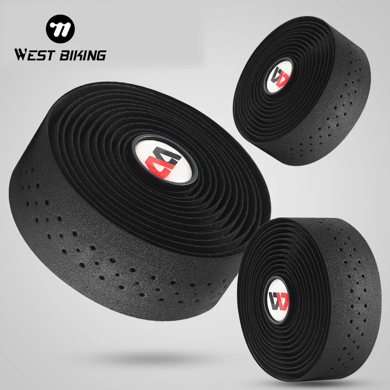 NEW Arrivals West Biking Handlebar Tape Anti-Slip Shock Straps Road Bike Handlebar Winding Straps Cycling Damping Bar Tape With 2 Bar Plug Bicycle Accessories