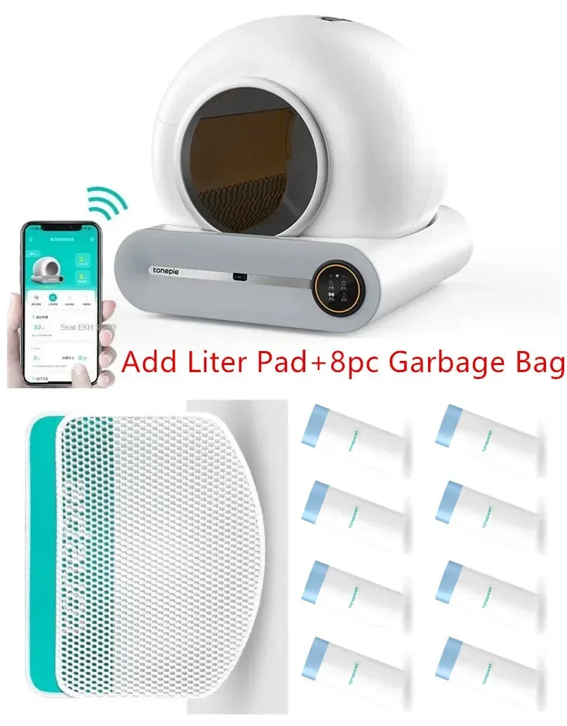 English Version Tonepie 65L Automatic Smart Cat Litter Box Self Cleaning Fully Enclosed Cat Litter Box Pet Toilet Litter Tray
