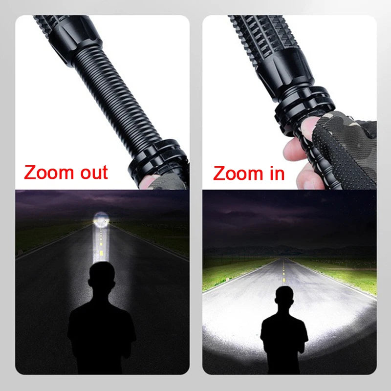 NEW Arrivals Self Defense Telescopic Zoom Flashlight LED Waterproof Baseball Bat Aluminum Alloy Torch Lamp For Emergency Anti Riot Equipment Women Men Safety Security Supplies