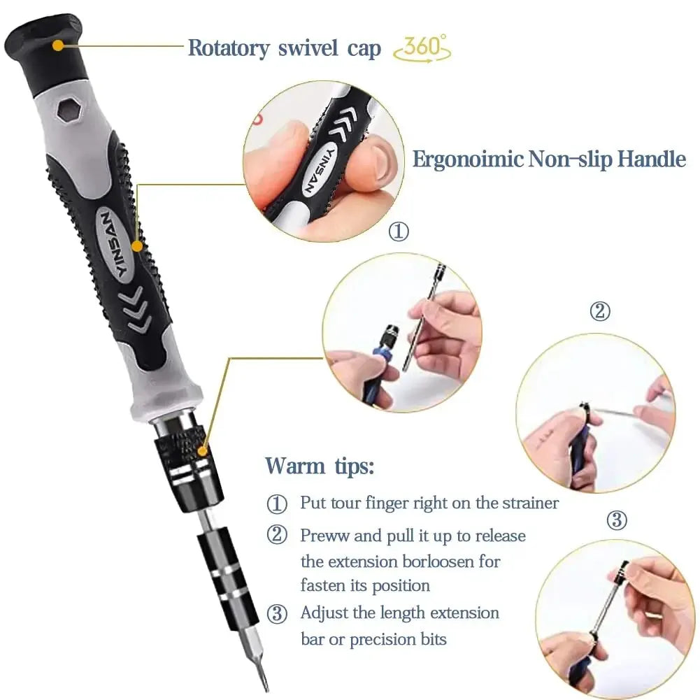 NEW Arrivals 116 in 1 Set Precision Screwdriver Set Magnetic Screw Driver Bit for iPhone PC Laptop Tablets Drones Watch Glasses Professional Repair Tool Kit Black Electronics Supplies