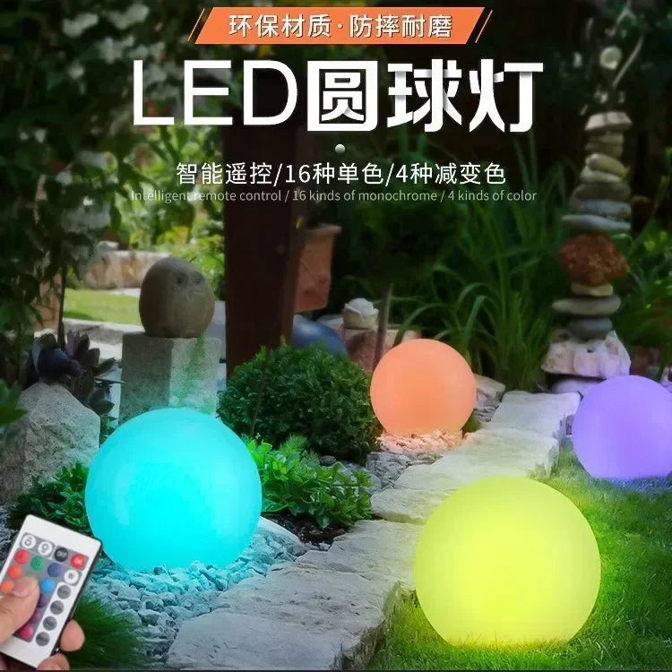 NEW Arrivals 25CM Japanese LED Ball Lamp Set USB Charging Remote Control Outdoors Lawn Lamp Swimming Pool Wedding Party Holiday Home Decoration Courtyard Atmosphere Light