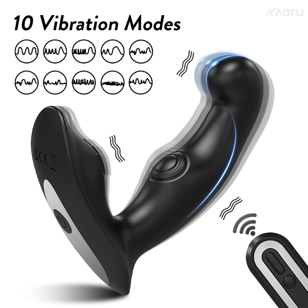 Remote Control Prostate Massager Vibrator for Men Butt Plug Vibrating Anal Plug Male Masturbator Adult Couples Gay Sex Toy