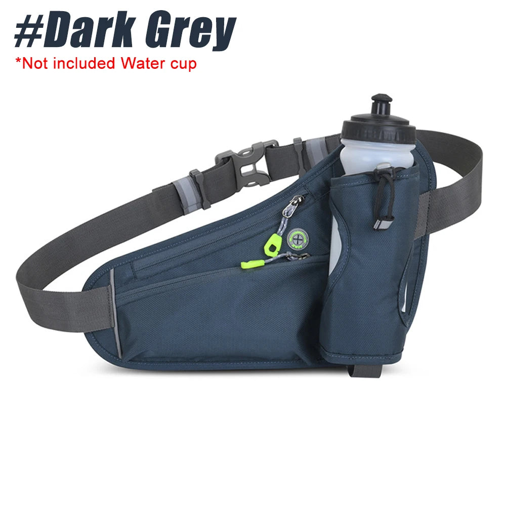 NEW Arrivals 6 Colors Waterproof Running Waist Bag Cycling Bumbags with Water Bottle Holder Travel Walking Dog Sport Waist Bag& Reflective Strips