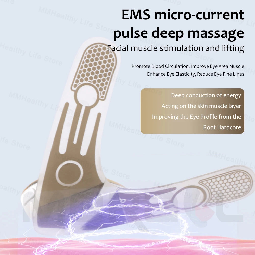 NEW EMS Facial Eye Massager Electric with Remote Control Muscle Stimulator Facial Massagers Beauty Eyes Face Lifting Fatigue Relief Women Skin Care Supplies