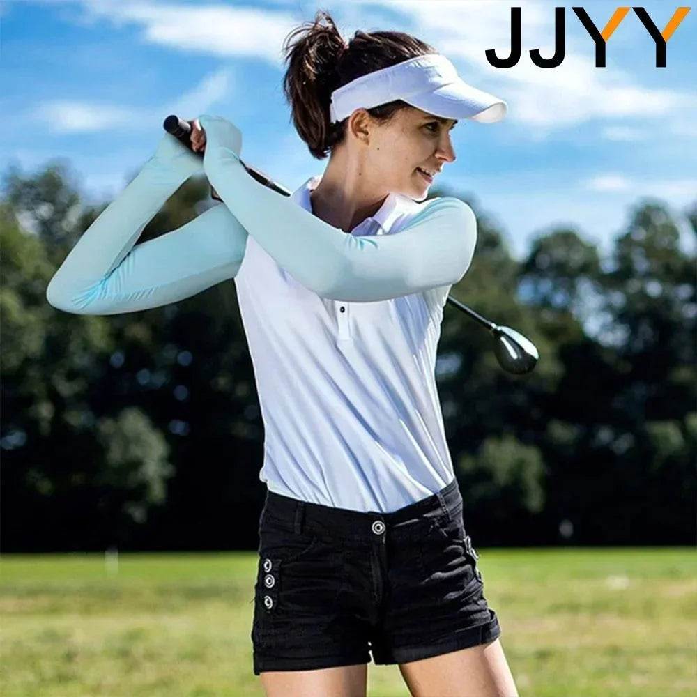 BRAND NEW Ice Silk Shawl Cuff Arm Warmers Women Sun UV Protection Sports Gloves for Outdoor Activity Running Fishing Cycling Sleeves Women Sports Apparel Accessories