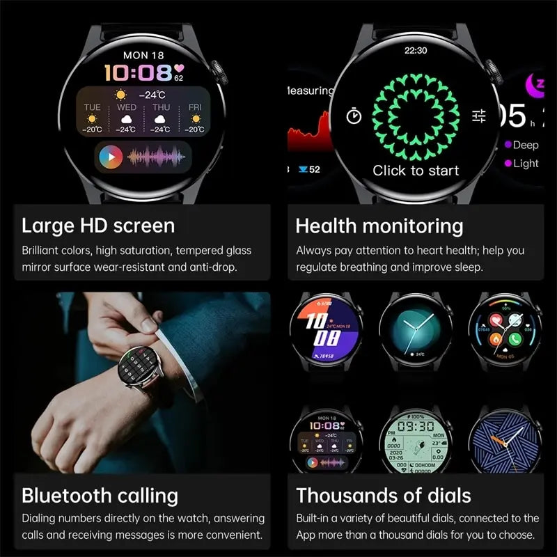 2024 LIGE Bluetooth Call Smart Watch Men Full Touch Sport Fitness Watches Men Waterproof Heart Rate Smartwatch Man Android IOS