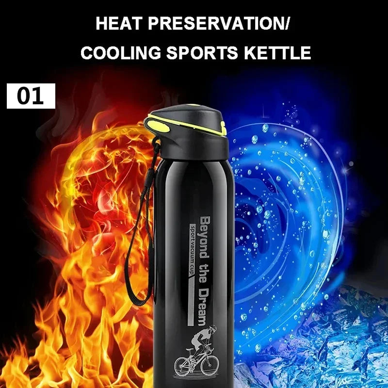 NEW Arrivals 500ML Outdoor Sport Bicycle Water Bottle Vacuum Stainless Steel Cycling Water Cup Thermal Drink Mug Travel Cycling Equipment Sports Supplies
