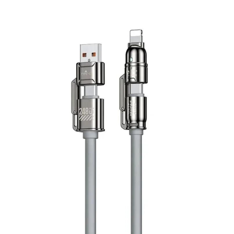 NEW Arrivals 4-in-1 Set Cable 240W Super Fast Charging Data Transfer for iPhone 16 15 14 13 12 Pro iPad Notebook Tablet Mobile Cell Phone Samsung Laptop Mobile Phones Accessories