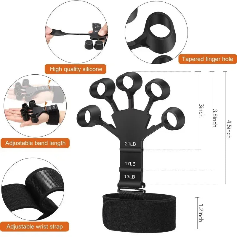 New Silicone Finger Trainer 5 Finger Wrist Stretcher Finger Strength Recovery Flexion and Extension Vein Trainer Sports