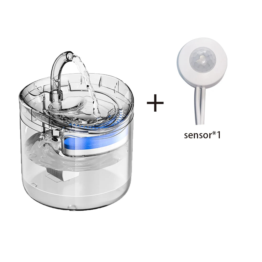 NEW Arrivals Cat Water Feeder Automation Sensor Faucet Fountain Food Grade Transparent Plastic Dog Water Dispenser For Cat Pet Sensor Drinker Pets Supplies
