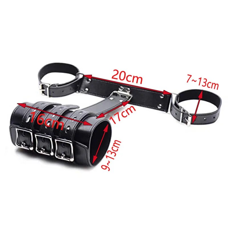 Leather Armbinder Restraint Bondage Handcuffs Arms Behind Back Strait Jacket BDSM Slave Sex Toys for Couples Fetish Adult Toys