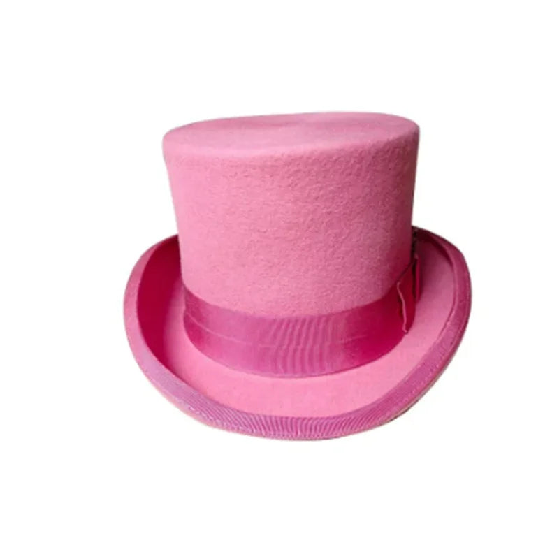 NEW Arrivals British President Men Luxury Top Hat Presidential High Hat British jazz Top Multi-Colors Hats Gentleman Evening Wedding Party Flat Felt Hat Formal Tuxedos Costume Apparel Accessories Male Luxury Fashion Clothing