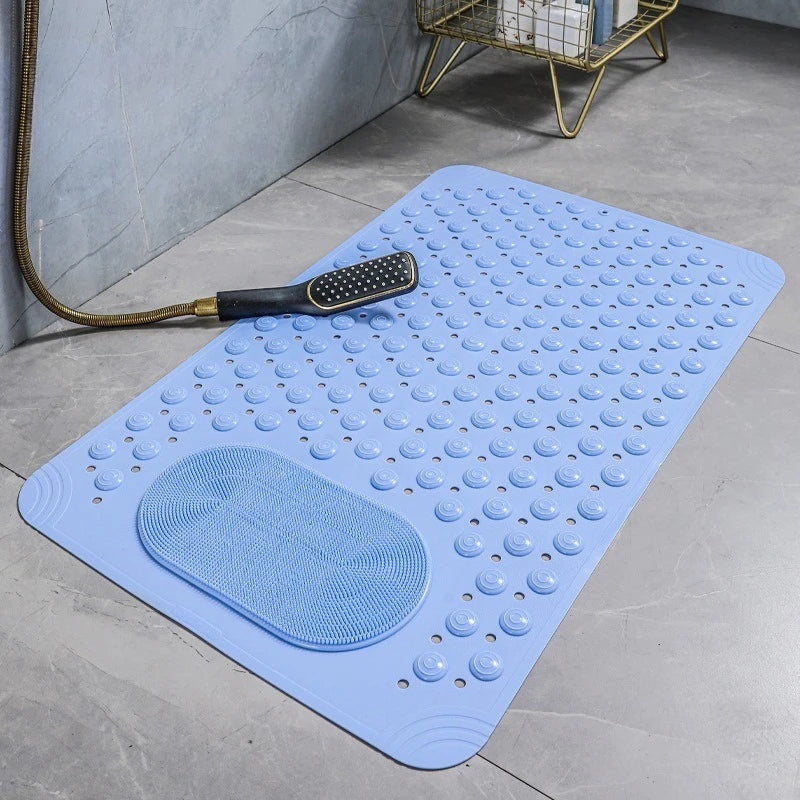 NEW 5 Colors Non Slip PVC Bath Mat with Suction Cup Massage Bumps Quick Dry Bathroom Rug Shower Safety Carpet Strong Drainage Bathroom Carpet